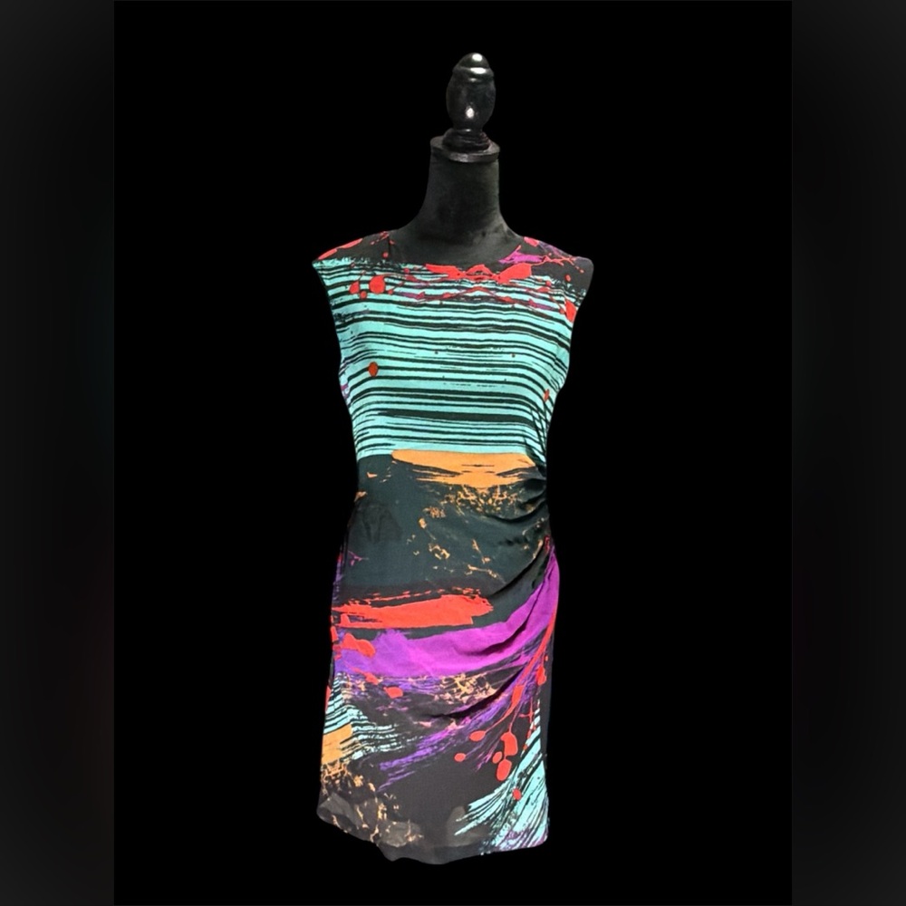Multicolor Abstract Women's Midi Dress